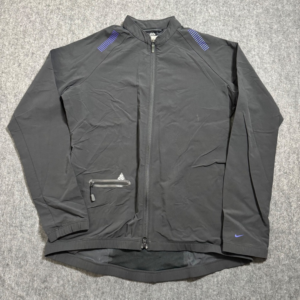 Nike ACG Womens Cycling Jacket Black Purple Full Zip 359947-010 Size L 12-14